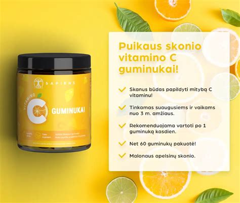 Vitamino C kiekis kivyje, apelsine ir citrinoje