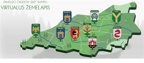 Skuodo rajono žemėlapis, rodantis Lenkimų ir kitų vietovių, kuriose Rūta Ronkauskienė publikavo savo straipsnius, buvimo vietą.