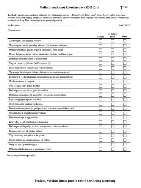 schematinis Galių ir sunkumų klausimyno (SDQ) struktūros pavaizdavimas