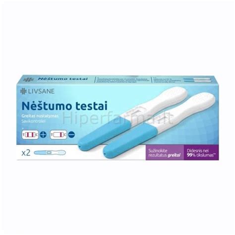 Vaizdas, kaip atliekamas LIVSANE nėštumo testas (šlapinantis tiesiai ant testo ir panardinant į indą)