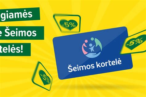 Šeimos kortelės logotipas ir pavyzdžiai nuolaidų