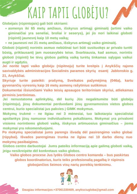 Schema procesas tapti vaiko globėju