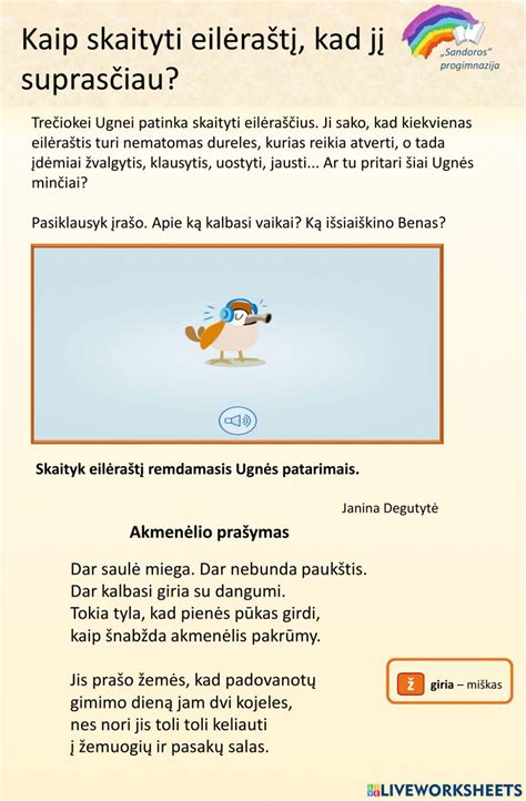 vaikai deklamuojantys eilėraštį