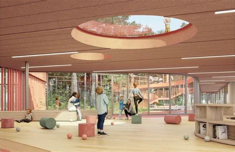 Darželio kiemas su žaidimų aikštelėmis