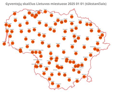 Žemėlapis su vidutiniu auklės atlyginimu Lietuvos miestuose