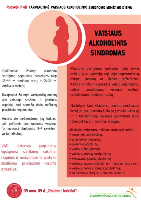 Vaisiaus alkoholinio sindromo (VAS) schematinis pavaizdavimas