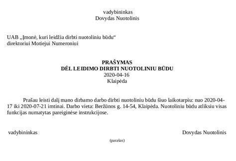 Schema: Darbuotojų teisės dirbti nuotoliniu būdu
