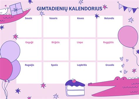Facebook gimtadienio kalendorius