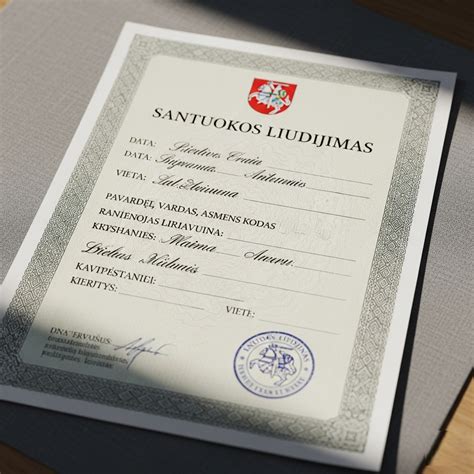 Santuokos liudijimo pavyzdys