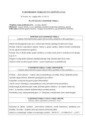 Savaitės ugdomosios veiklos planas darželyje