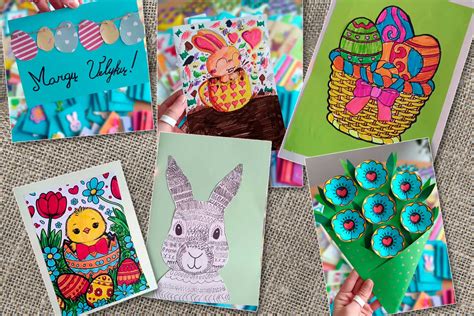 Velykiniai atvirukai vaikų darbai