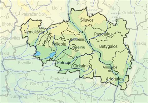 Raseiniu rajono zemelapis su adresais