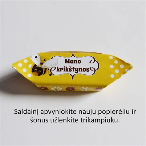 Saldainių popieriukų dizainas krikštynoms