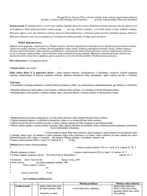 schematinis ilgalaikio ugdymo plano vaizdavimas