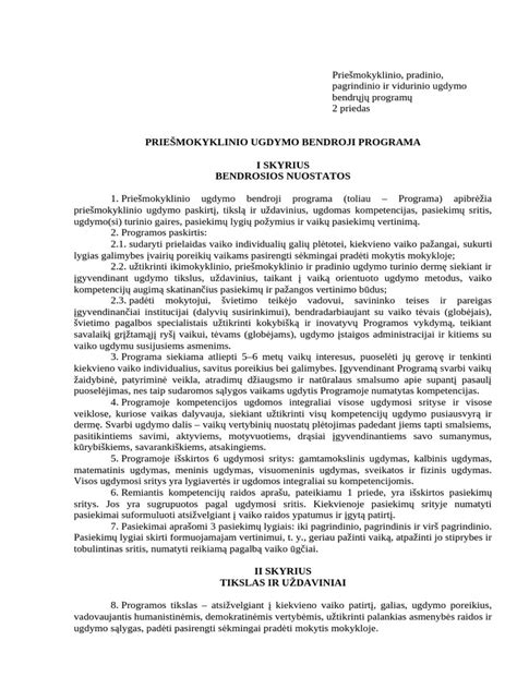 Schema: Priešmokyklinio ugdymo ciklas