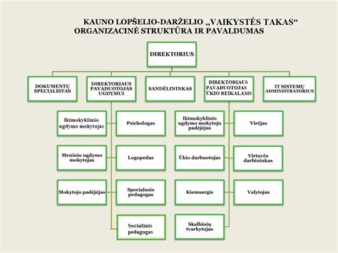 Schema su ugdymo įstaigos valdymo struktūra