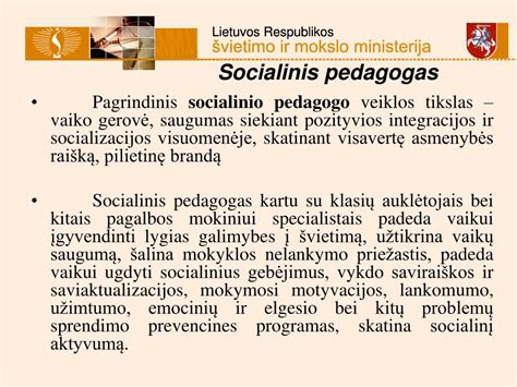 Socialinis pedagogas, teikiantis pagalbą vaikui