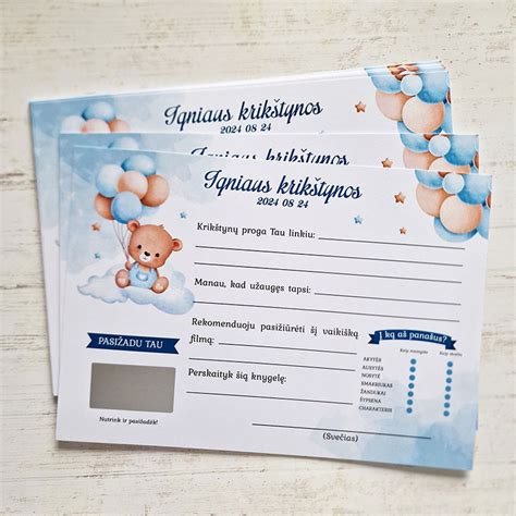 Procesas užsakymo krikštynų kortelės