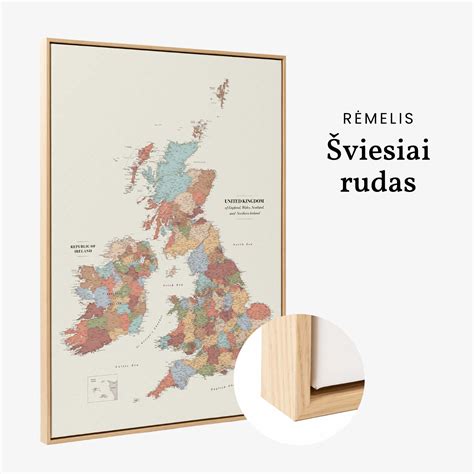 Jungtinės Karalystės žemėlapis su sostinėmis