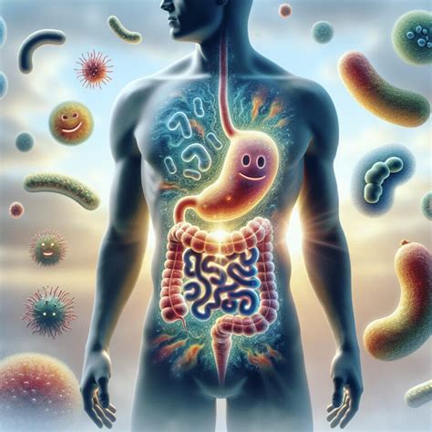 Simbolinis vaizdas, vaizduojantis žarnyno sveikatą ir probiotikus