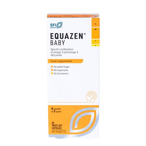 Nuotrauka: Equazen® Baby pakuotė ir atsuktos kapsulės
