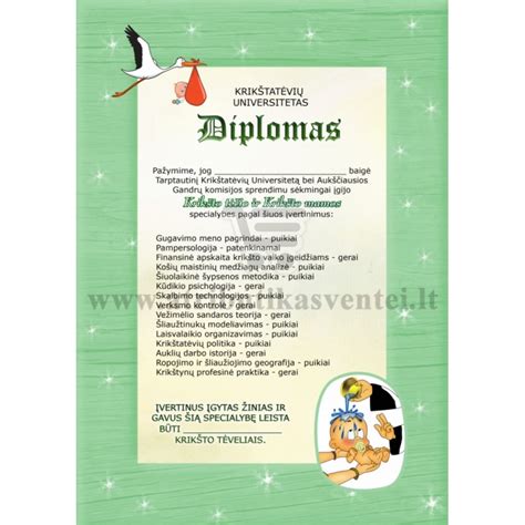 Diplomas krikštatėviams