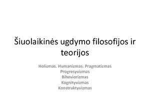 Schema: Šiuolaikinės ugdymo filosofijos kryptys