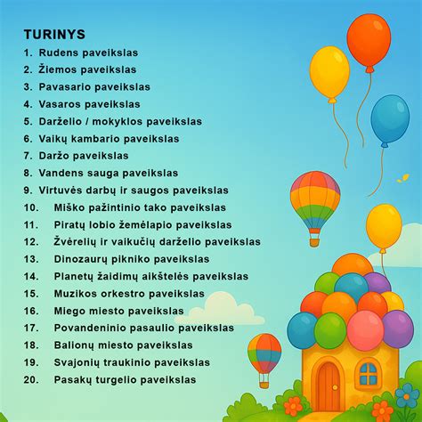 Vaikiškų edukacinių paveikslų pavyzdžiai