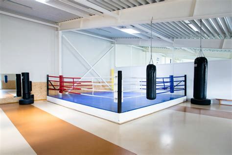 moderni bokso salė su bokso ringais