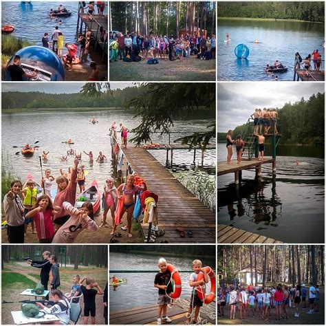 vaikų stovykla prie ežero