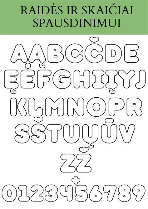 Abėcėlės raidės ir skaičiai