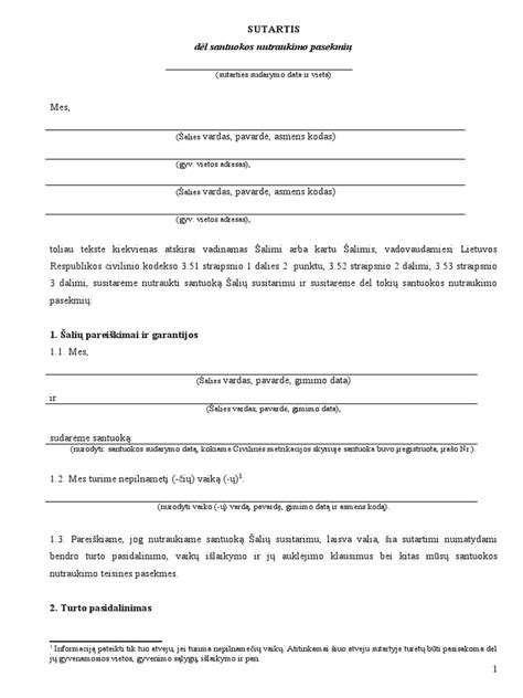 Santuokos nutraukimo proceso schema