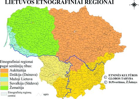 Lietuvos regionų žemėlapis su lankytinais objektais