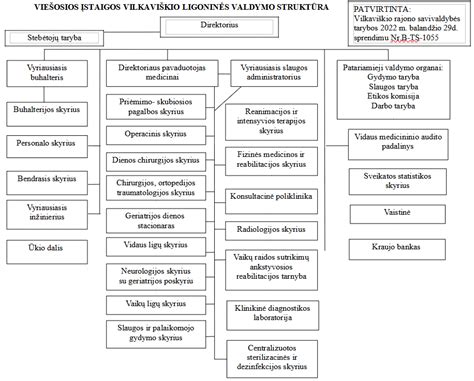 Schema vaikų ligoninės struktūros