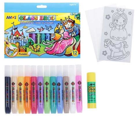 Asortimentas vitražinių dažų vaikams