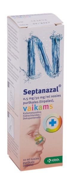 Septanazal vaikams pakuotė