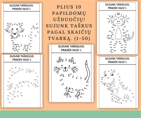 Įvairių tipų užduotys vaikams: spalvinimas, labirintai, skaičiavimas