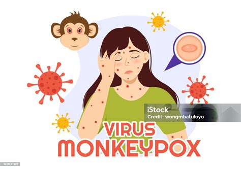 illustration of a person with monkeypox symptoms