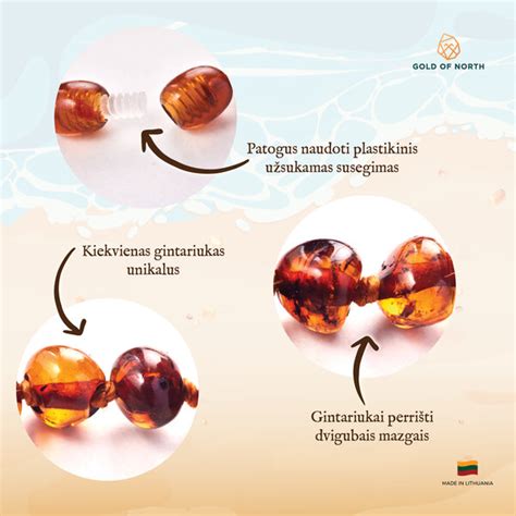 Saugaus gintaro karolių vaikams parinkimas