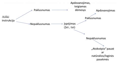 Schema: tinkamo ir netinkamo vaiko elgesio pasekmės