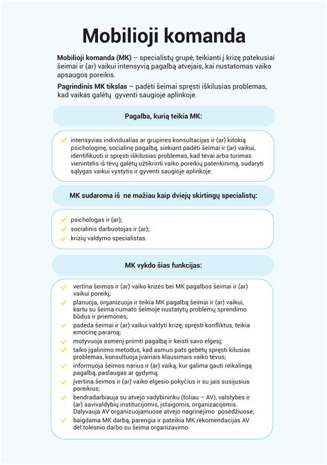 Mobilioji komanda dirba su šeima