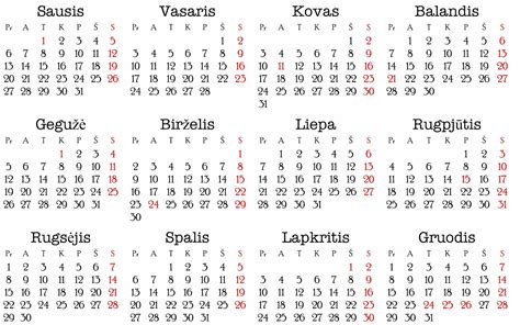Senovės lietuvių kalendorius su mėnesių pavadinimais