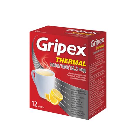 Instrukcija, kaip paruošti Gripex Thermal miltelius