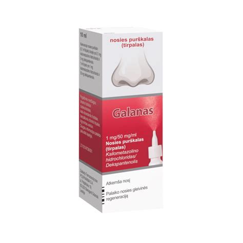 Schema, kaip veikia nosies gleivinės paburkimą mažinantis purškalas