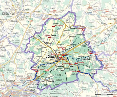 Žemėlapis su Jonavos šilumos tinklų trasomis