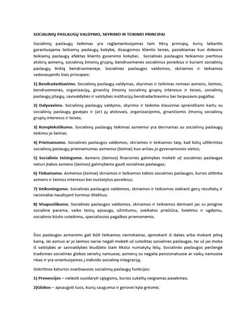 Socialinių paslaugų Šiauliuose tipai ir tikslai