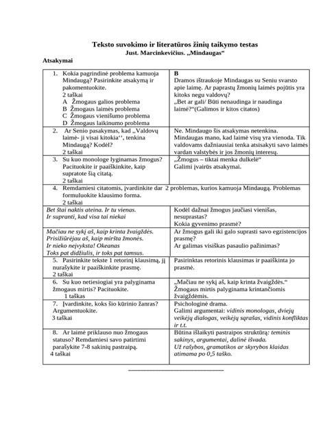 Schema, kaip atlikti skaitymo testo užduotis