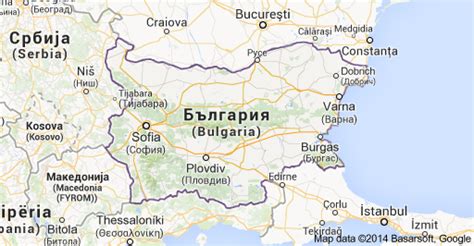 Bulgarijos žemėlapis su kurortais