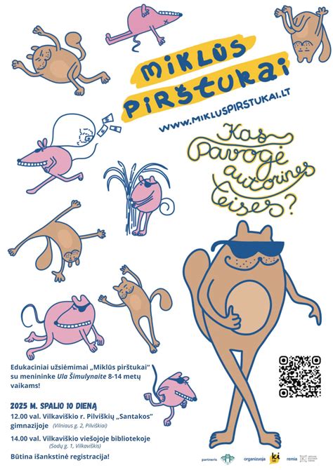 Animuoti pirštukai, sudarantys įvairias figūras