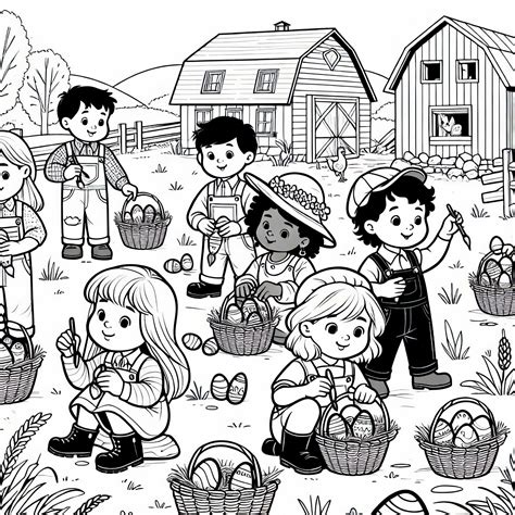 Vaikai margina velykinius kiaušinius